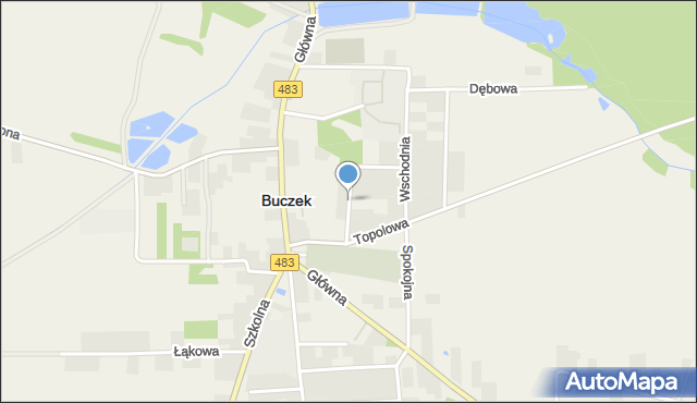 Buczek powiat łaski, Spacerowa, mapa Buczek powiat łaski