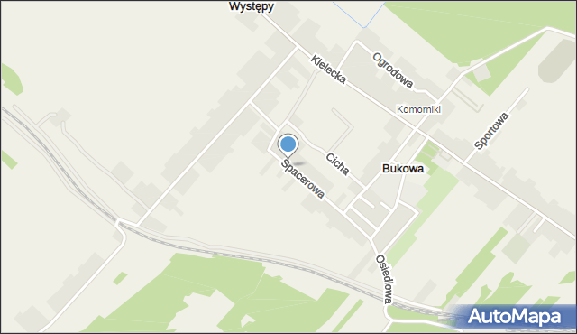 Bukowa gmina Krasocin, Spacerowa, mapa Bukowa gmina Krasocin