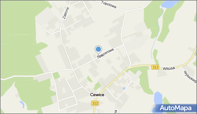 Cewice, Spacerowa, mapa Cewice