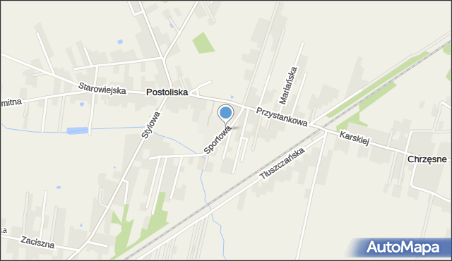 Chrzęsne, Sportowa, mapa Chrzęsne