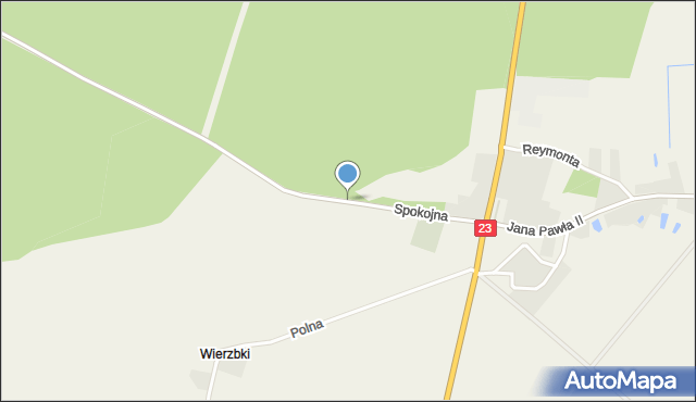 Cychry gmina Dębno, Spokojna, mapa Cychry gmina Dębno