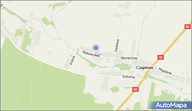 Czaplinek gmina Góra Kalwaria, Spacerowa, mapa Czaplinek gmina Góra Kalwaria