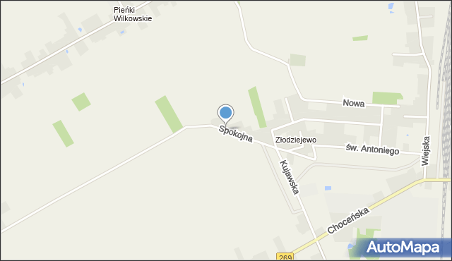 Czerniewice gmina Choceń, Spokojna, mapa Czerniewice gmina Choceń