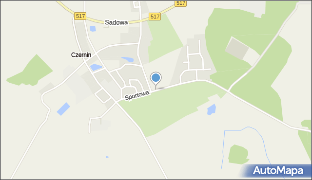 Czernin gmina Sztum, Sportowa, mapa Czernin gmina Sztum