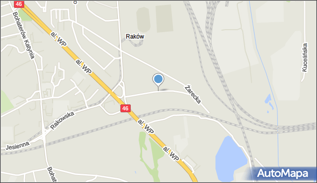 Częstochowa, Spacerowa, mapa Częstochowy