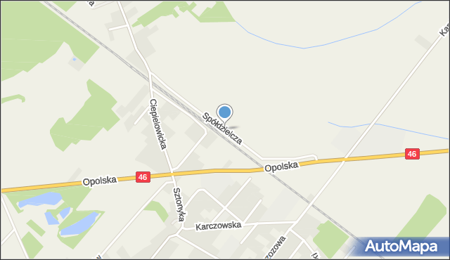 Dąbrowa powiat opolski, Spółdzielcza, mapa Dąbrowa powiat opolski