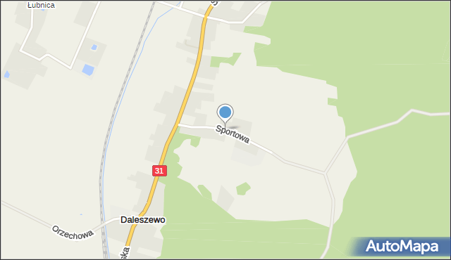 Daleszewo, Sportowa, mapa Daleszewo