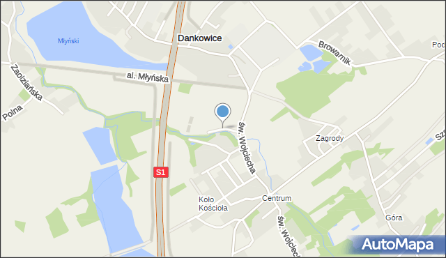 Dankowice gmina Wilamowice, Sportowa, mapa Dankowice gmina Wilamowice