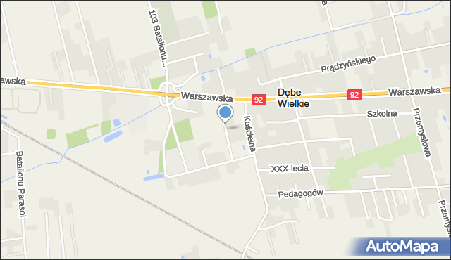 Dębe Wielkie, Spółdzielcza, mapa Dębe Wielkie