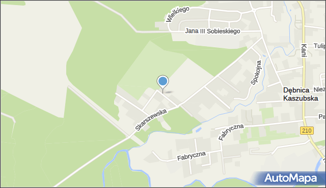 Dębnica Kaszubska, Spacerowa, mapa Dębnica Kaszubska