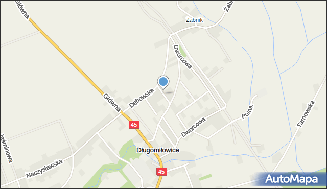 Długomiłowice, Spokojna, mapa Długomiłowice