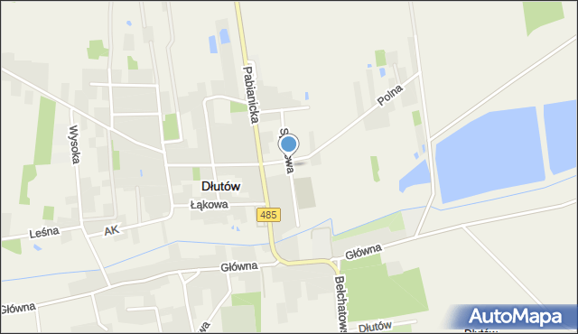 Dłutów, Sportowa, mapa Dłutów