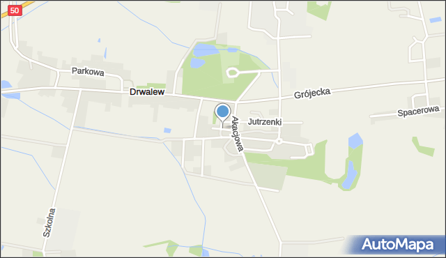 Drwalew gmina Chynów, Spokojna, mapa Drwalew gmina Chynów