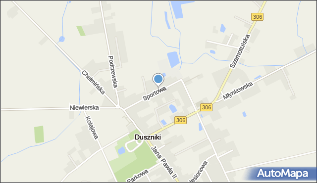 Duszniki powiat szamotulski, Sportowa, mapa Duszniki powiat szamotulski