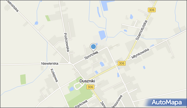 Duszniki powiat szamotulski, Sportowa, mapa Duszniki powiat szamotulski