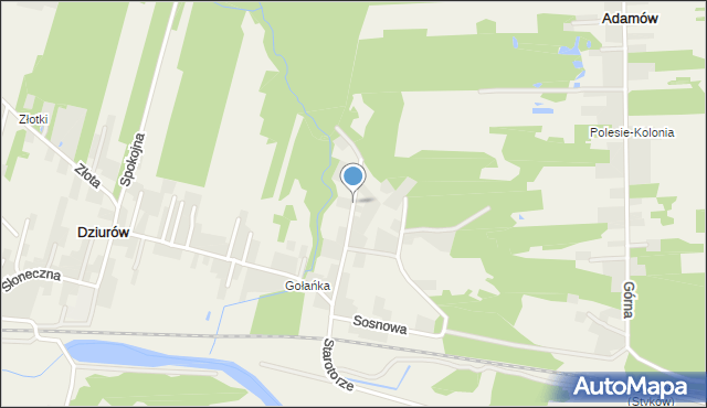 Dziurów gmina Brody, Spacerowa, mapa Dziurów gmina Brody