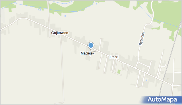 Gajkowice, Spadowa, mapa Gajkowice