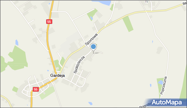 Gardeja, Spokojna, mapa Gardeja