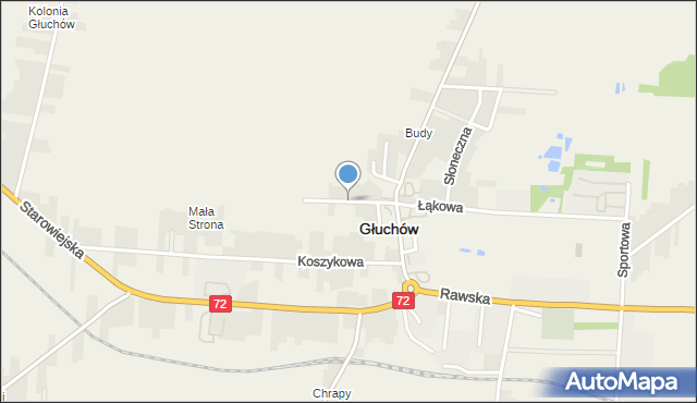 Głuchów powiat skierniewicki, Spacerowa, mapa Głuchów powiat skierniewicki