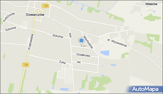 Gowarczów, Spokojna, mapa Gowarczów