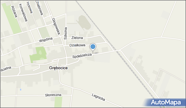 Grębocice, Spółdzielcza, mapa Grębocice