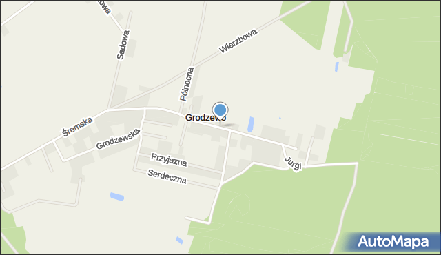 Grodzewo, Spacerowa, mapa Grodzewo