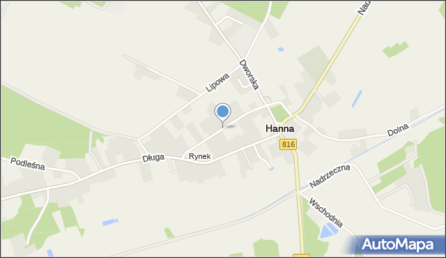 Hanna, Spacerowa, mapa Hanna