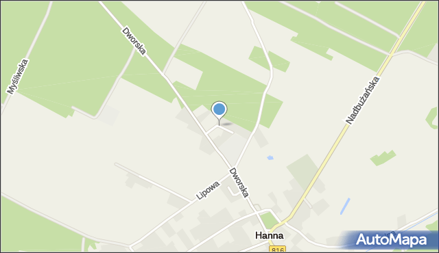 Hanna, Spokojna, mapa Hanna