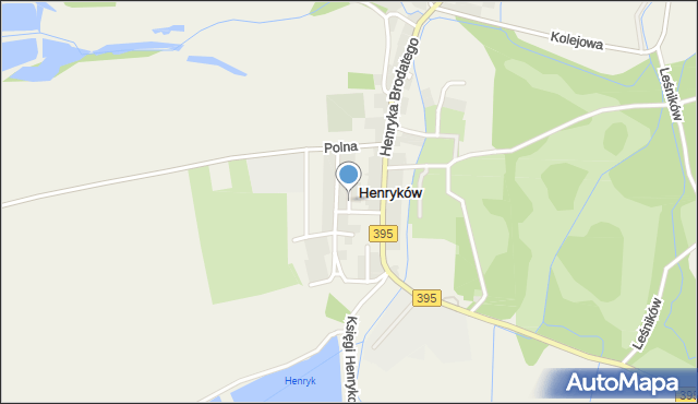 Henryków gmina Ziębice, Spokojna, mapa Henryków gmina Ziębice