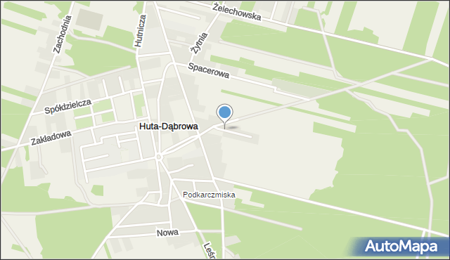 Huta-Dąbrowa, Spokojna, mapa Huta-Dąbrowa