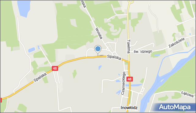 Inowłódz, Spalska, mapa Inowłódz