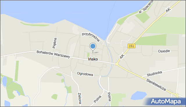 Ińsko, Spółdzielcza, mapa Ińsko