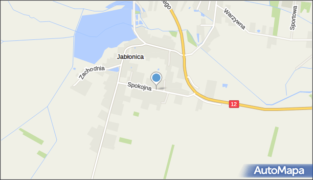 Jabłonica gmina Wieniawa, Spokojna, mapa Jabłonica gmina Wieniawa
