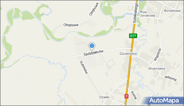 Jabłonka powiat nowotarski, Spółdzielców, mapa Jabłonka powiat nowotarski