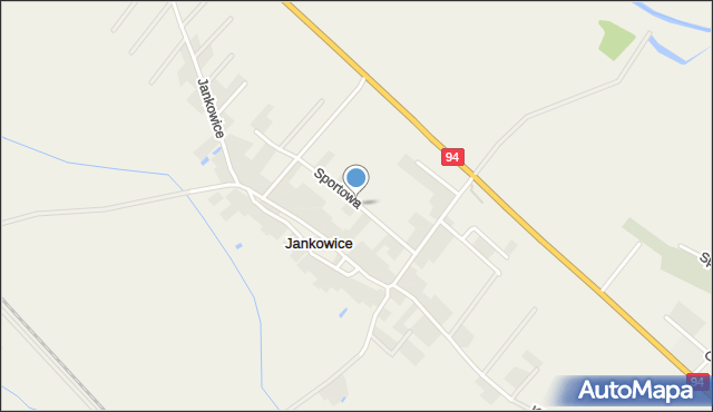 Jankowice gmina Oława, Sportowa, mapa Jankowice gmina Oława