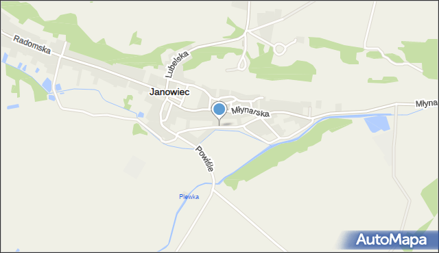 Janowiec powiat puławski, Sportowa, mapa Janowiec powiat puławski