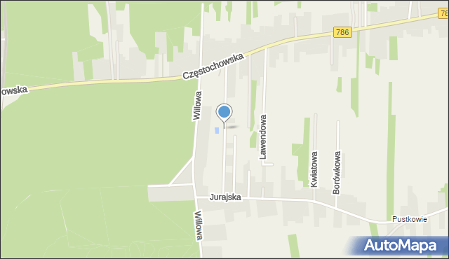 Jaskrów, Spacerowa, mapa Jaskrów