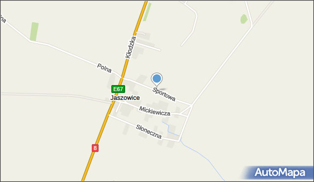 Jaszowice gmina Kobierzyce, Sportowa, mapa Jaszowice gmina Kobierzyce