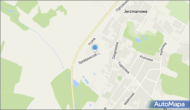 Jerzmanowa, Spółdzielcza, mapa Jerzmanowa