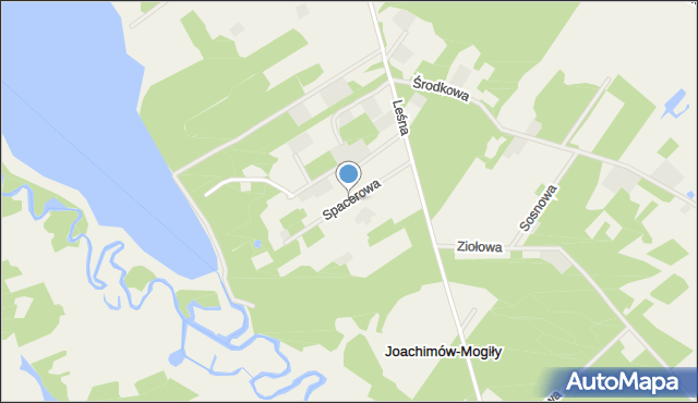 Joachimów-Mogiły, Spacerowa, mapa Joachimów-Mogiły