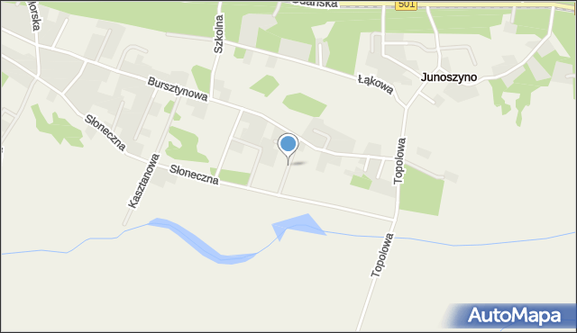Junoszyno, Spacerowa, mapa Junoszyno