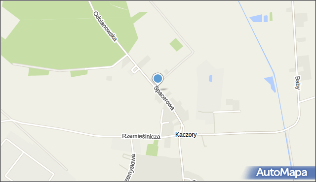 Kaczory gmina Odolanów, Spacerowa, mapa Kaczory gmina Odolanów