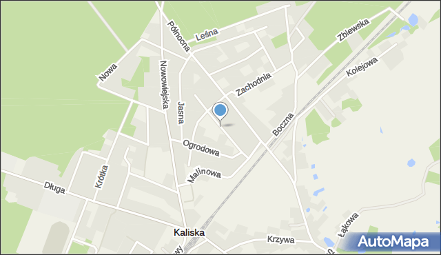 Kaliska powiat starogardzki, Spacerowa, mapa Kaliska powiat starogardzki