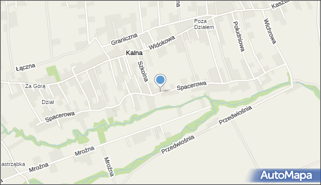 Kalna, Spacerowa, mapa Kalna