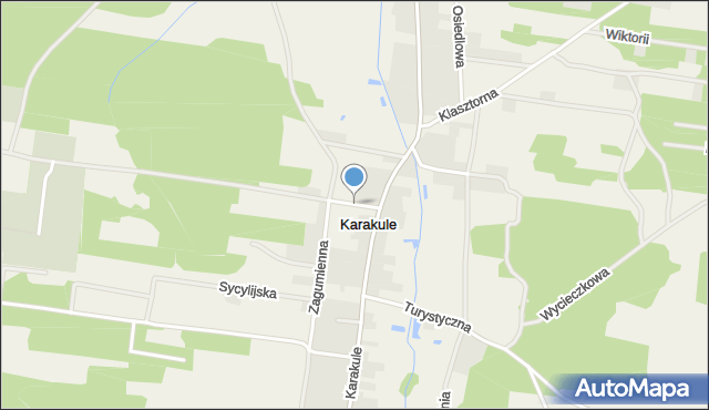 Karakule, Sportowa, mapa Karakule