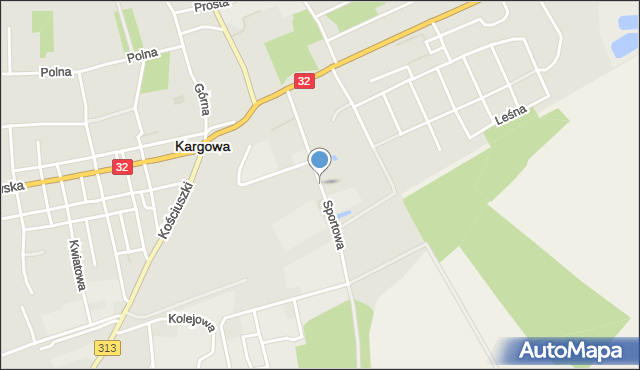 Kargowa, Sportowa, mapa Kargowa