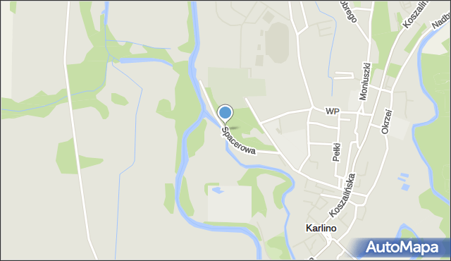 Karlino, Spacerowa, mapa Karlino