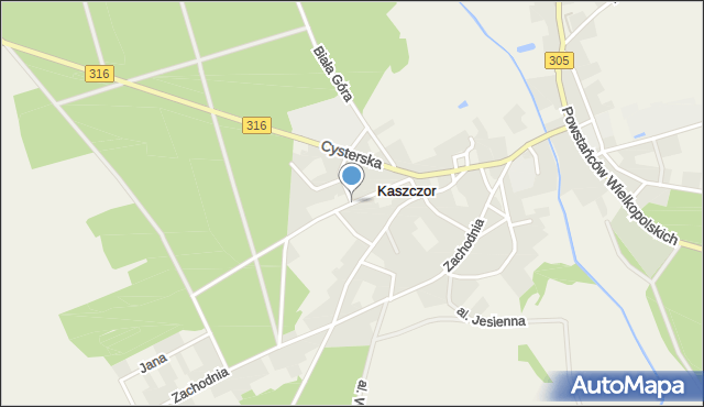 Kaszczor, Sportowa, mapa Kaszczor