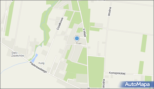 Kazimierz gmina Lutomiersk, Spacerowa, mapa Kazimierz gmina Lutomiersk