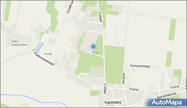 Kazimierz gmina Lutomiersk, Sportowa, mapa Kazimierz gmina Lutomiersk